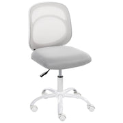Sedia da scrivania Grigio chiaro Rivestimento in tessuto Base in ferro Girevole Altezza regolabile Senza braccioli home office cameretta