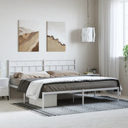 Giroletto con Testiera-Struttura Letto con testiera Metallo Bianco 183x213 cm 940644
