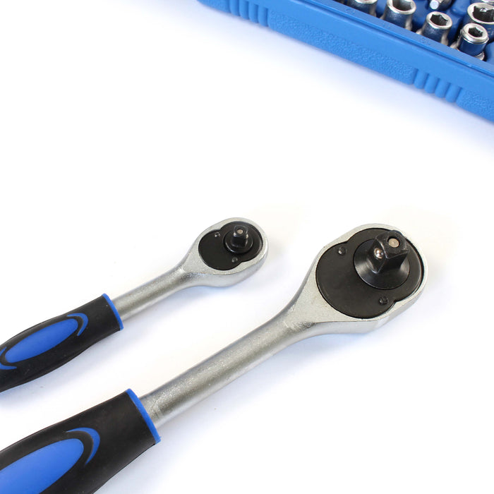 Set di chiavi a bussola 108 pz. Chiavi a cricchetto con attacco 1/2" (12,5mm) e 1/4" (6,3 mm)