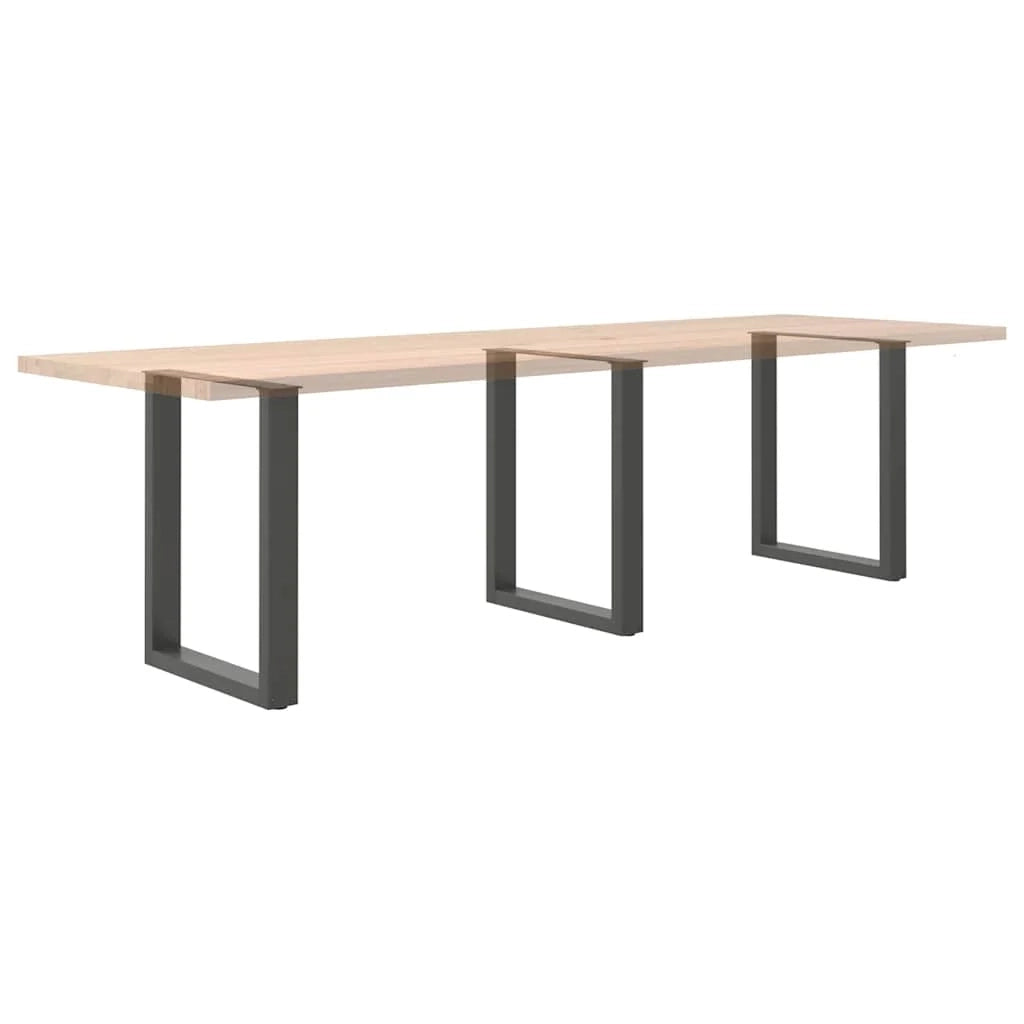 Set di 3 gambe regolabili per tavolo da pranzo a forma di U 70 x 73 cm aspetto moderno acciaio antracite 02_0057442