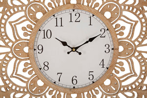 Orologio da Muro Carving Ø 60x4,5 cm in Rattan