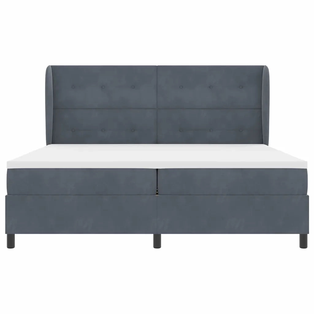 Letto a molle con materasso Grigio scuro 200 x 200 cm Velluto 3340947