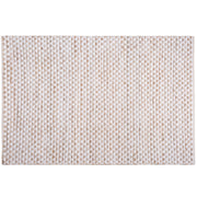 Tappeto Beige Iuta e Misto Cotone 140 x 200 cm Motivo Geometrico Intrecciato a Mano