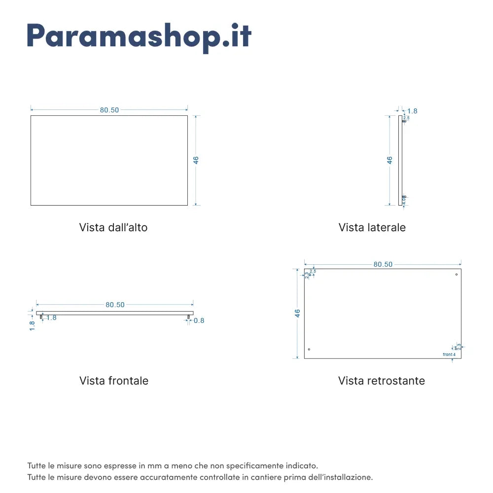 Mobile bagno sospeso 80 cm due cassetti color grigio opaco con top  | Moor