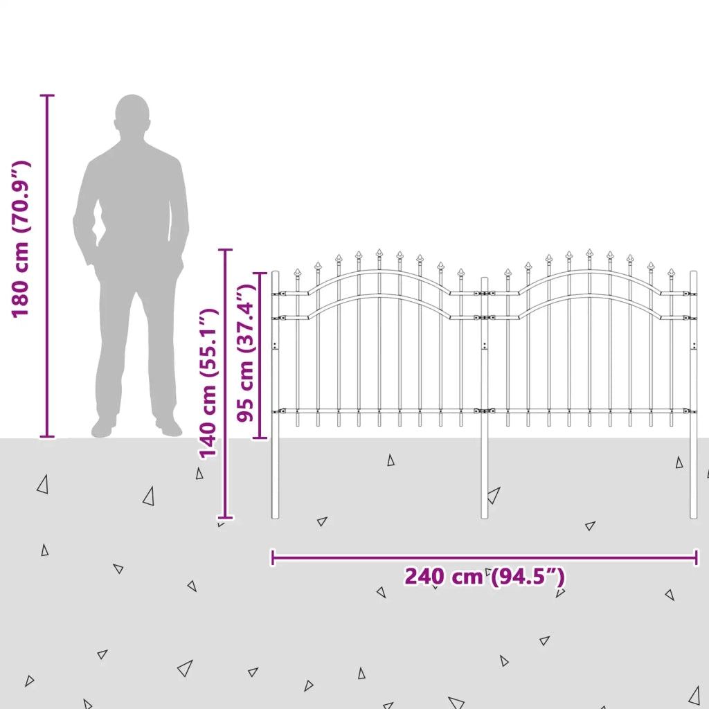 Recinzione per Giardino Woerden Grigio 240 x 140 cm 42003959