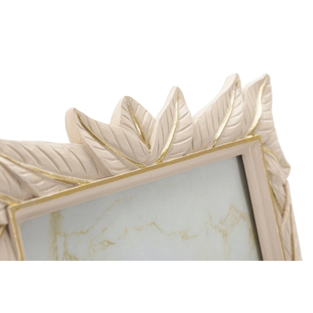 Cornice portafoto Leaffy in resina crema 15x20