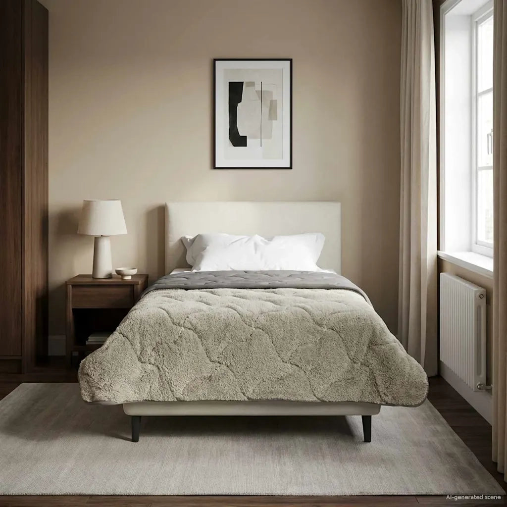 Duvet Invernale Trapuntato Grigio chiaro 135 x 200 cm 42026318