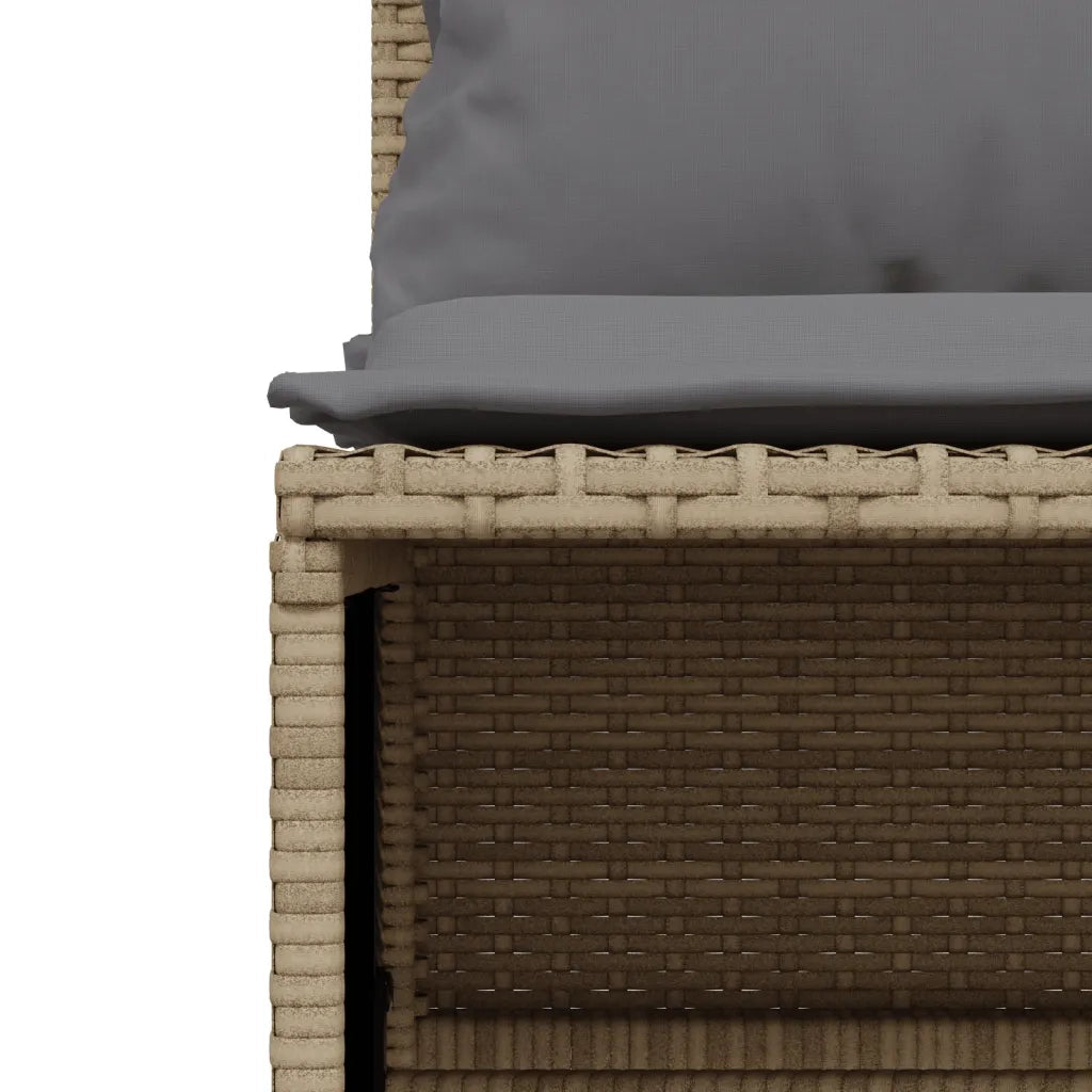 Set Divano da Giardino 4 pz | Set Salotto da Giardino con Cuscini Beige in Polyrattan