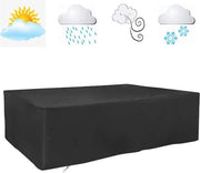 Cuscini per tavolo esterno impermeabili per patio - Nero - Resistente alla abrasione e UV - 420D tessuto Oxford - Dimensioni rettangolari 305x95x83 cm