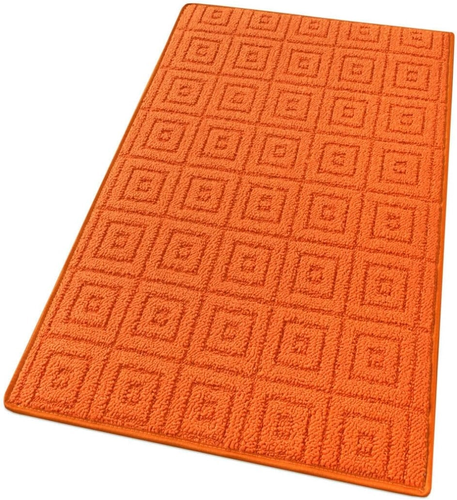 Tappeto Cucina 3D Antiscivolo Tinta Unita Assorbente Arancione 50x80 cm