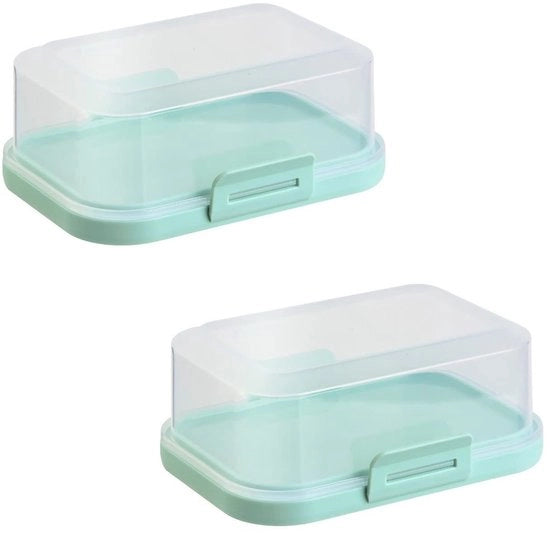2x Contenitore per burro in plastica con coperchio, contenitore per burro BPA libero, organizzazione perfetta nel frigorifero, multifunzionale, moneta