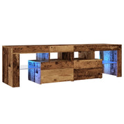 Mobile TV multimediale scaffale TV credenza mobile TV sala da pranzo soggiorno camera da letto con luci LED legno invecchiato legno ingegnerizzato marrone 02_0026839