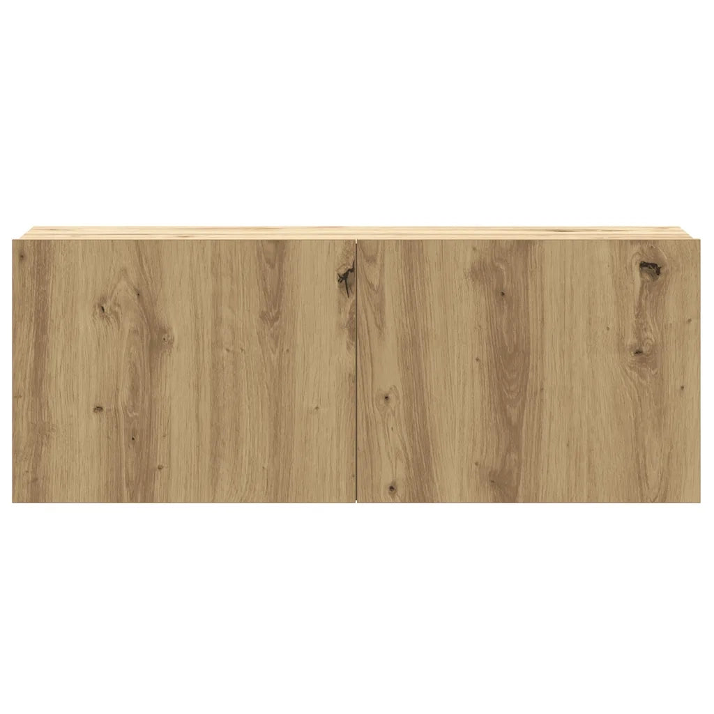 Set Mobile TV 2 pz Montato a Parete Rovere in Legno Multistrato 3329006
