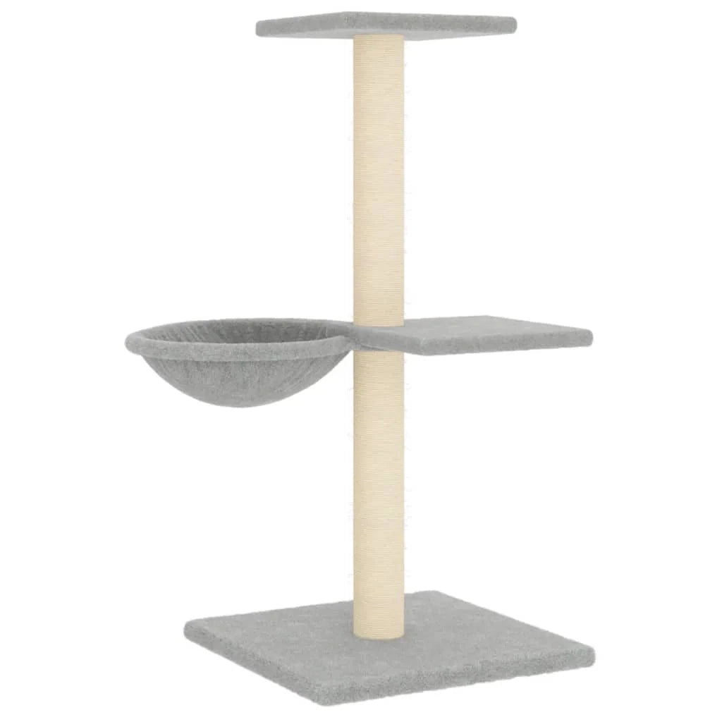 Tiragraffi per gatti Mobili per arrampicata su torre Tiragraffi piattaforma da arrampicata con tiragraffi in sisal leggero 72 cm grigio 02_0022614