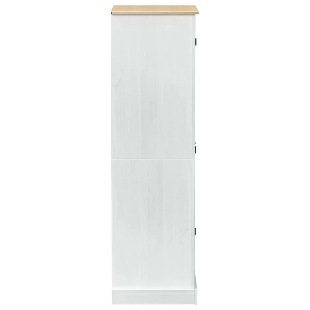 Armadi con cassetto Bianco 76 x 50 x 170 cm Pino massello