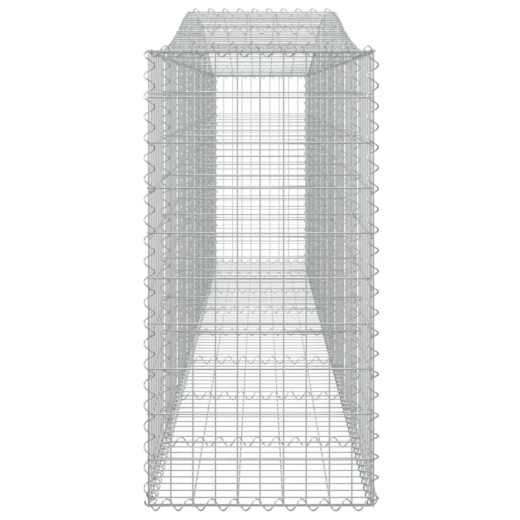 Cestini gabbioni recinzione a gabbia muro di contenimento ad arco 3 pezzi 400 x 50 x 100/120 cm ferro zincato argento 02_0040797