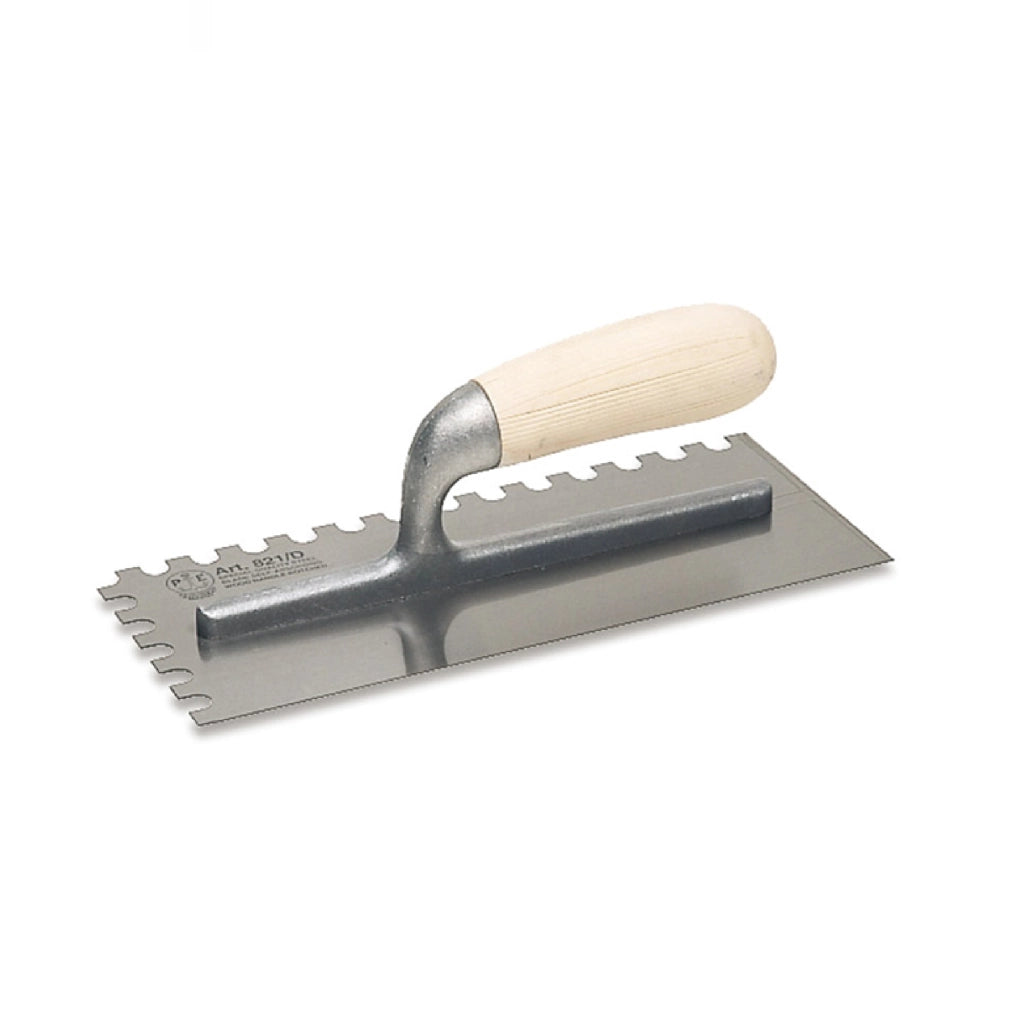 Frattazzo usa dentato superiore destro art. 821/SD-DX cm 28x12 dentatura mm 5x7 acciaio