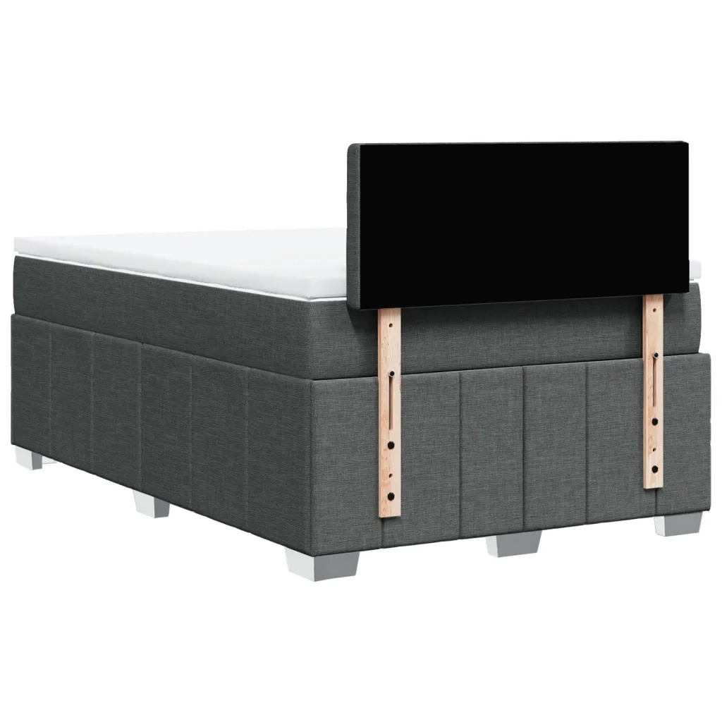 Giroletto a Molle con Materasso Grigio Scuro 120x200 cm Tessuto 3289350