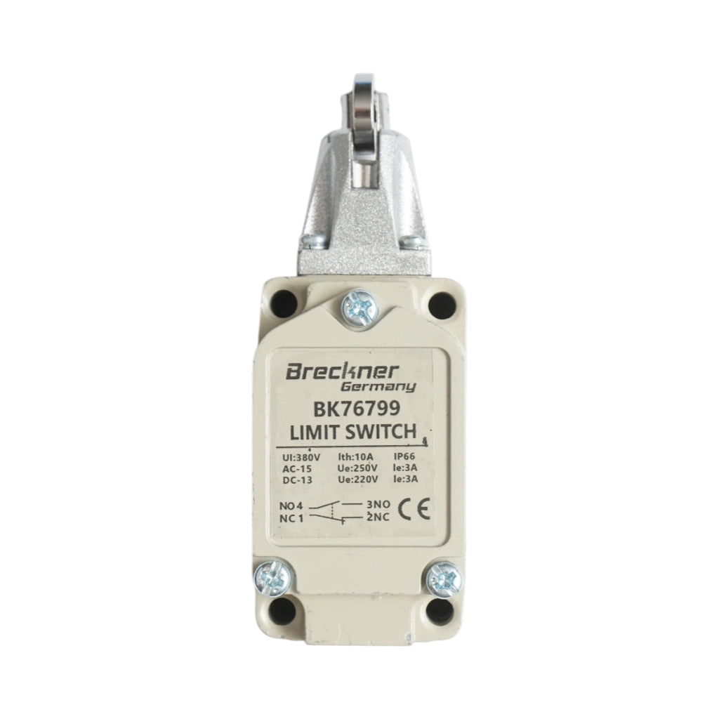 Interruttore di fine corsa con rullo verticale – 380V / 1NO + 1NC / IP66 Breckner Germany