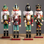Trade Shop - 4 X Soldato Schiaccianoci Di Natale In Legno 30 Cm Decorazioni Natalizie 4 Pezzi -