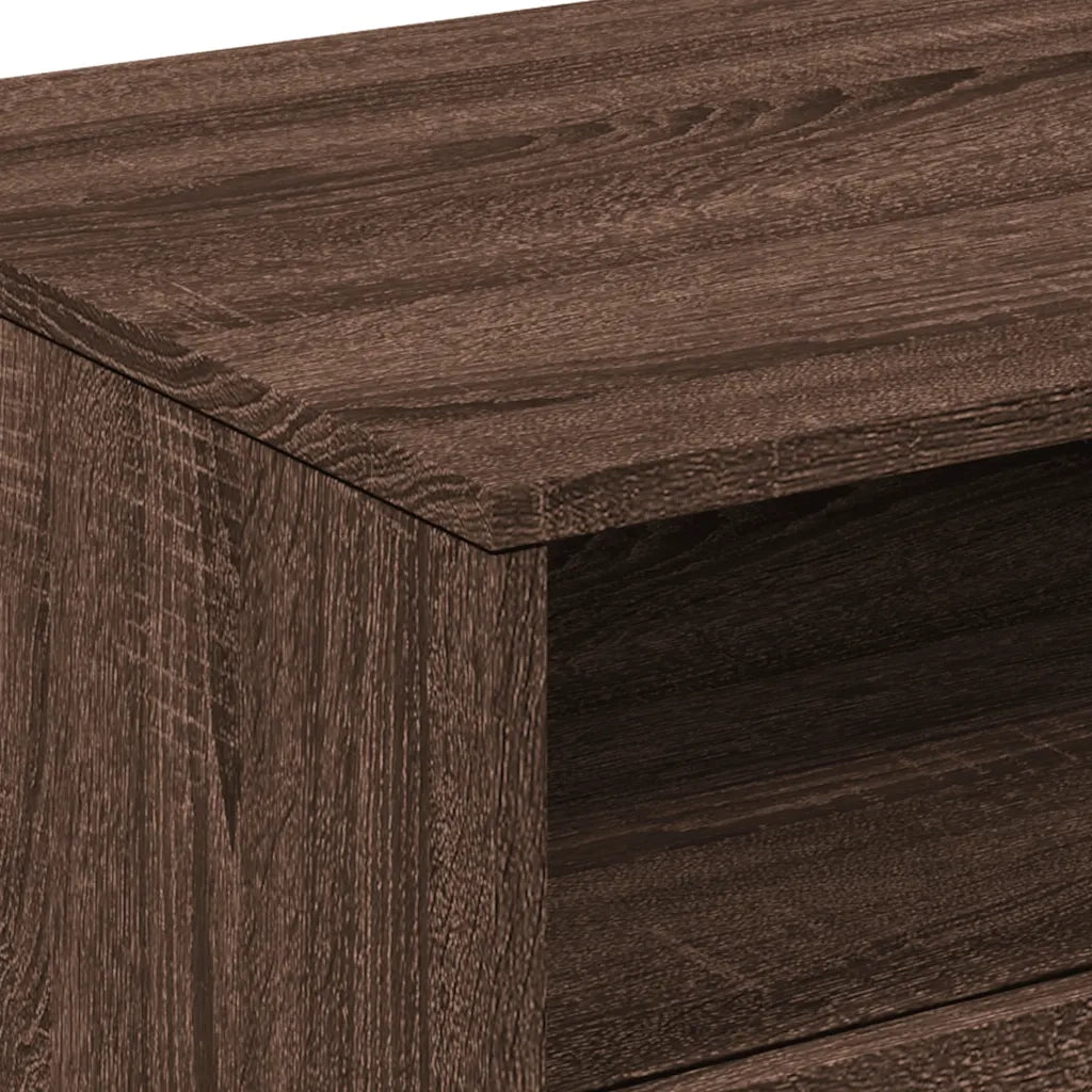 Tavolino da Soggiorno con Luci LED Rovere Marrone 90x49x40 cm 839839