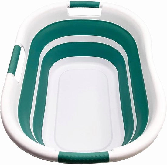 Contenitore di stoccaggio pieghevole da 40 litri - contenitore di archiviazione spazievenditore/organizzatore - vasca da bagno trasportabile - contenitore pieghevole pop-up (1 bianco/celadone verde)