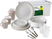 Set di servizio per campeggio Savana - Completo - 36 pezzi - Melamina - Resistente al lavastoviglie - Libero da BPA