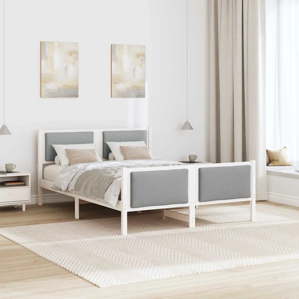 Struttura del letto Grigio chiaro 140 x 190 cm Tessuto