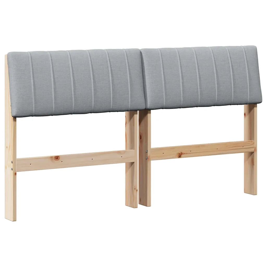 Testiera imbottita Grigio chiaro 135 cm Pino massello 879234