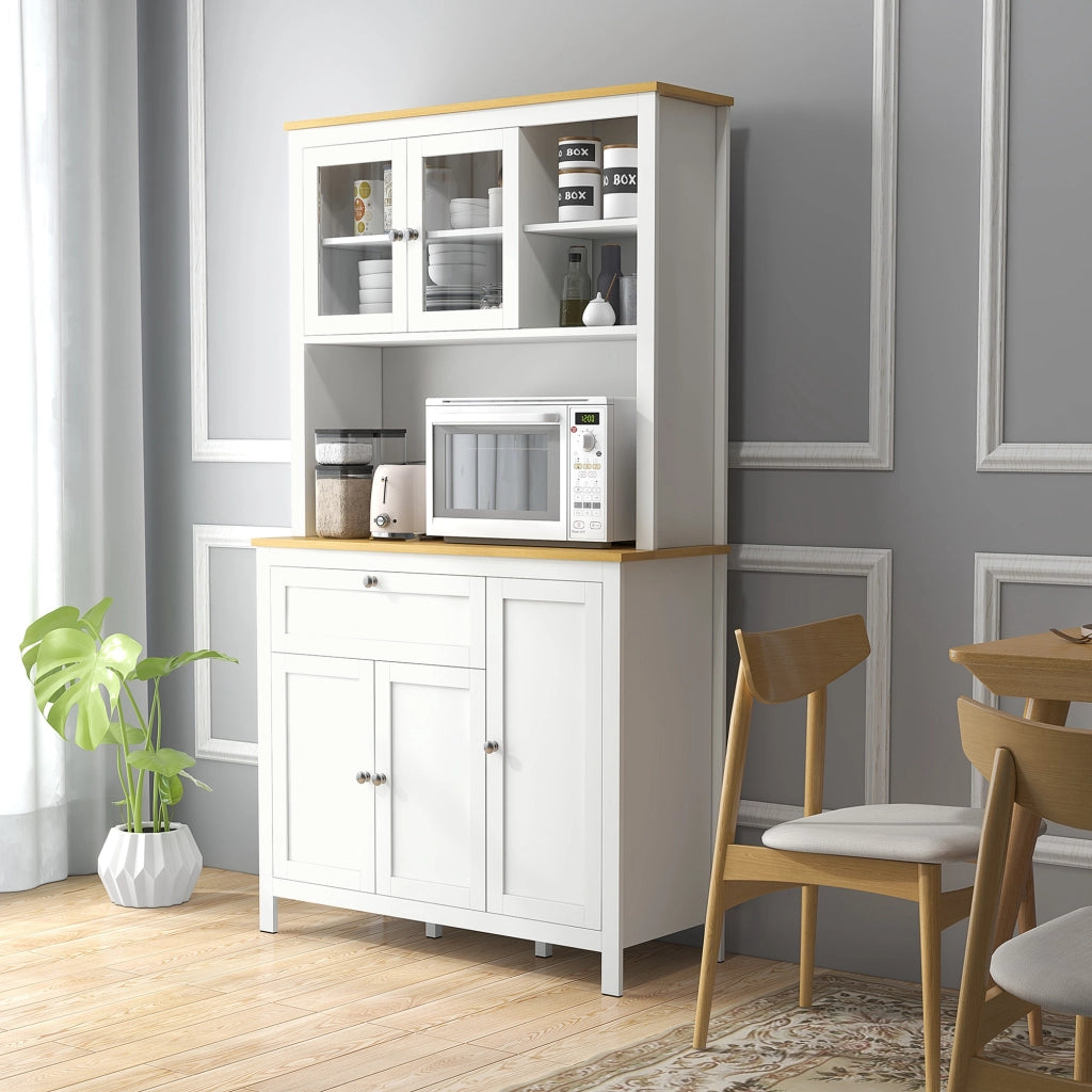 Armadio Cucina con 5 Porte e Ripiani Aggiustabili ¨C zephmum ¨C 100x40x180 Bianco