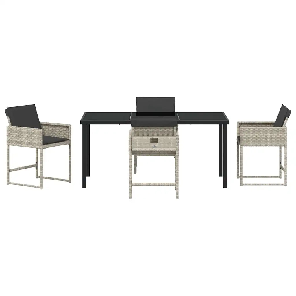 Set da Pranzo per Giardino 5 pcs Grigio chiaro polyrattan 3380735