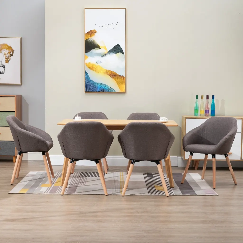 Sedie da Pranzo 6 pz Grigio Talpa in Tessuto 278426