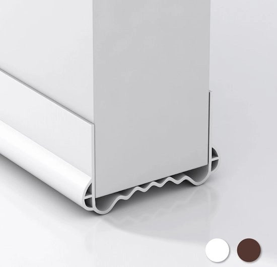 Stoppiatore per porte, 2 pezzi, 100 cm, per porte, adatto per spessori di 3-5 cm, massima riempimento di 2,5 cm, tagliabile libero, facile e rapido da applicare, come isolamento acustico, protezione dal freddo (bianco)