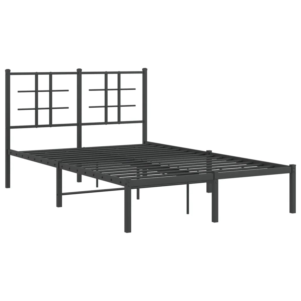 Giroletto con Testiera-Struttura Letto con testiera in Metallo Nero 120x190 cm 107280