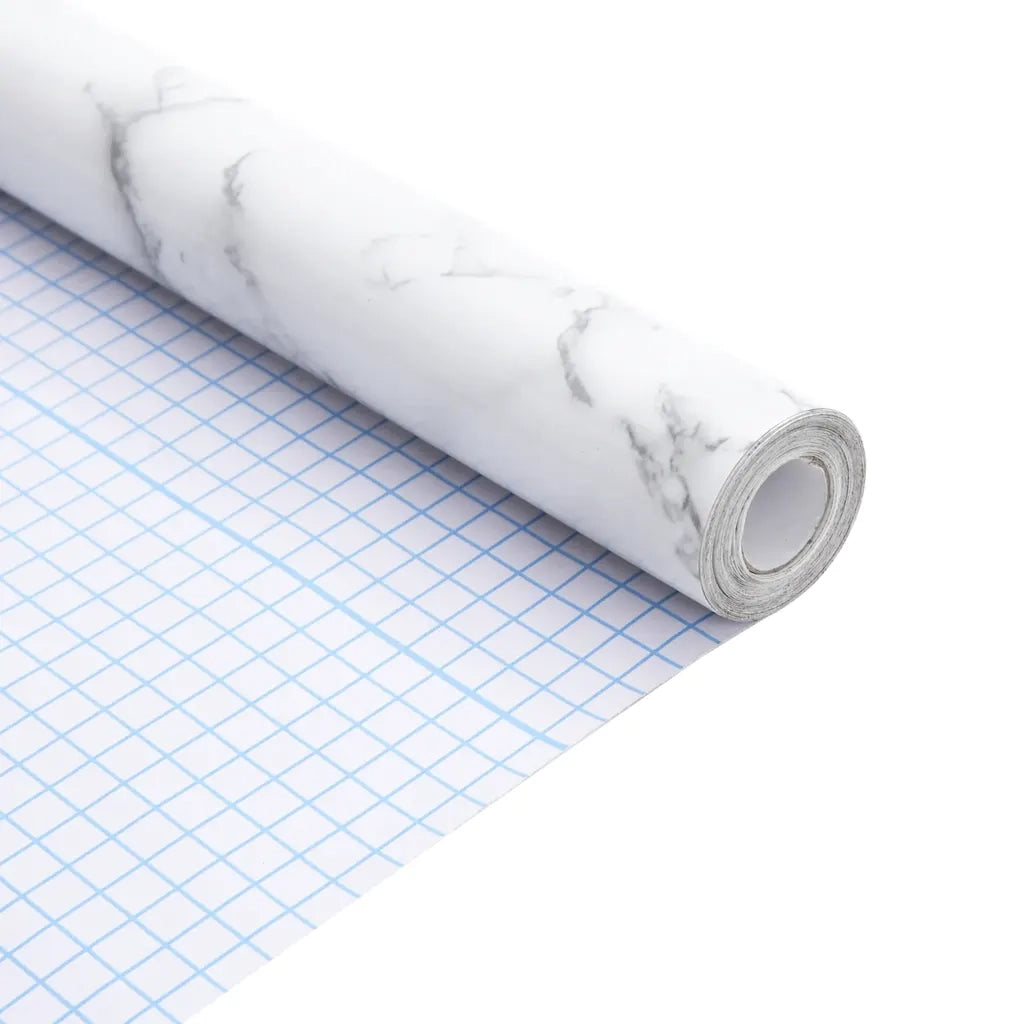 Adesivo per Mobili Autoadesivo Bianco Marmoreo 90x500 cm in PVC CFW7936859