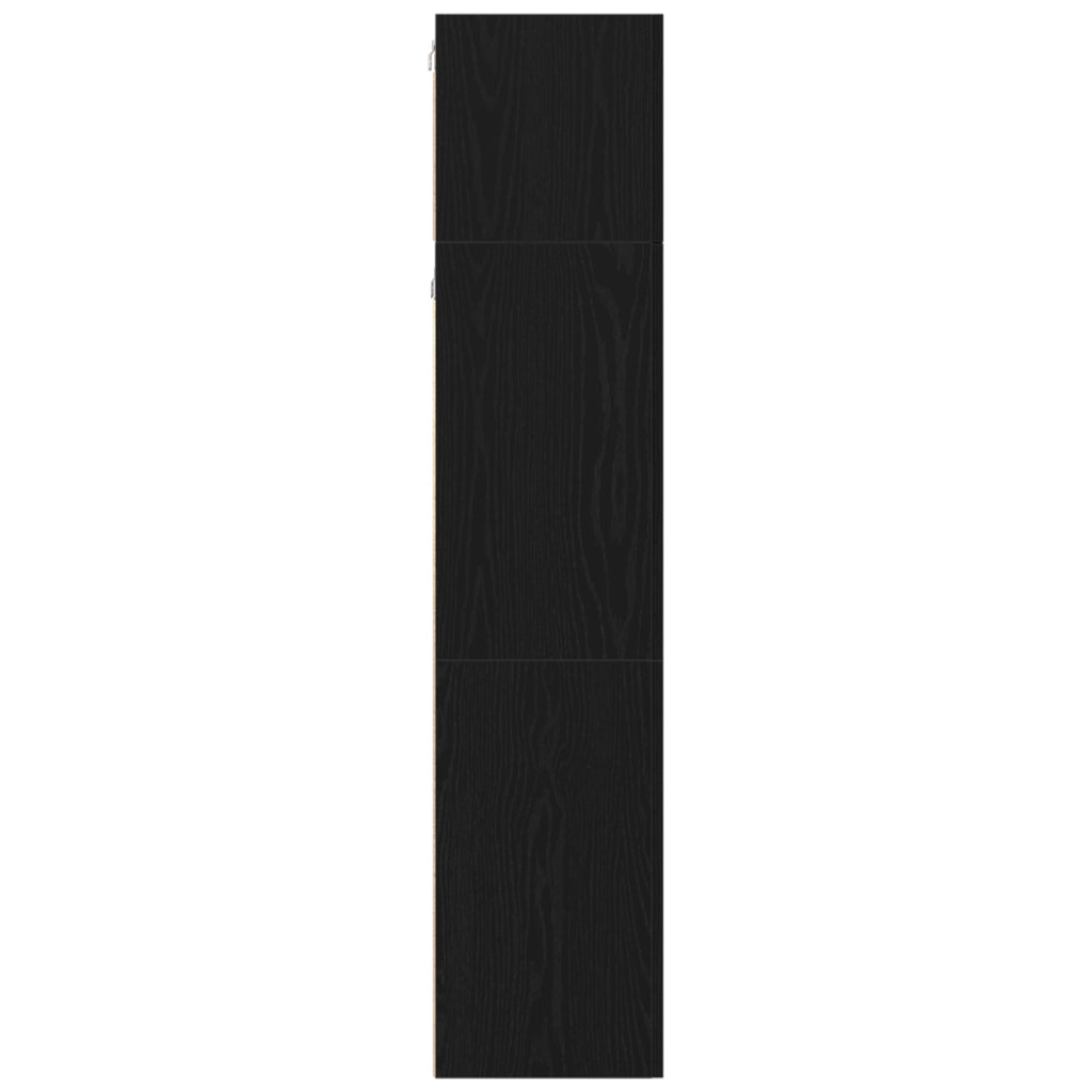 Set di mobili TV da parete 3 pezzi Nero Rovere in legno ingegnerizzato