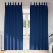 vidaXL Tende con tende 2 pcs Blu scuro Poliestere