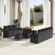 Set Divano da Giardino con cuscino con cuscino 10 pcs Nero 3364044