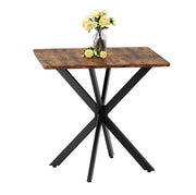 Tavolino 80x80x75 cm; stabile con gambe a X; truciolare; marrone