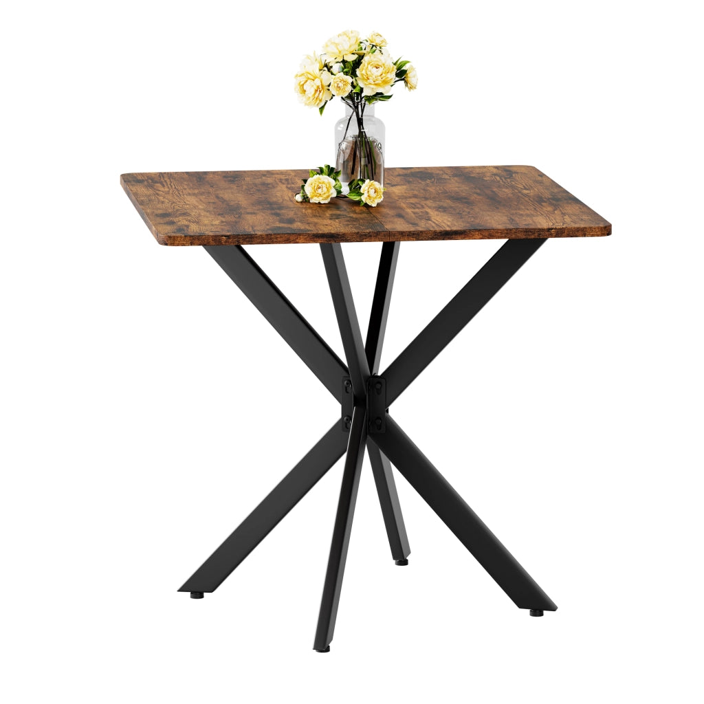Tavolino 80x80x75 cm; stabile con gambe a X; truciolare; marrone