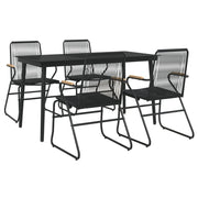 Set da pranzo da giardino in rattan nero PVC da 5 pezzi 02_0014778
