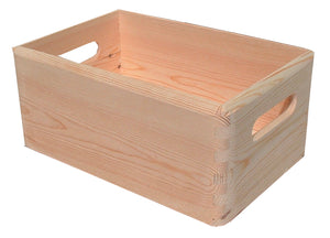 Contenitore Box Salvaspazio Sovrapponibile 30x20x14 cm in Legno di Pino Naturale