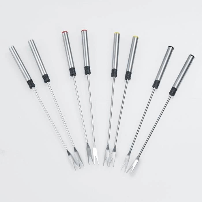 SEVERIN FO2473 Fonduta elettrica 8 persone con pentola in acciaio inox estraibile, Incluso: Paraspruzzi e 8 forchette
