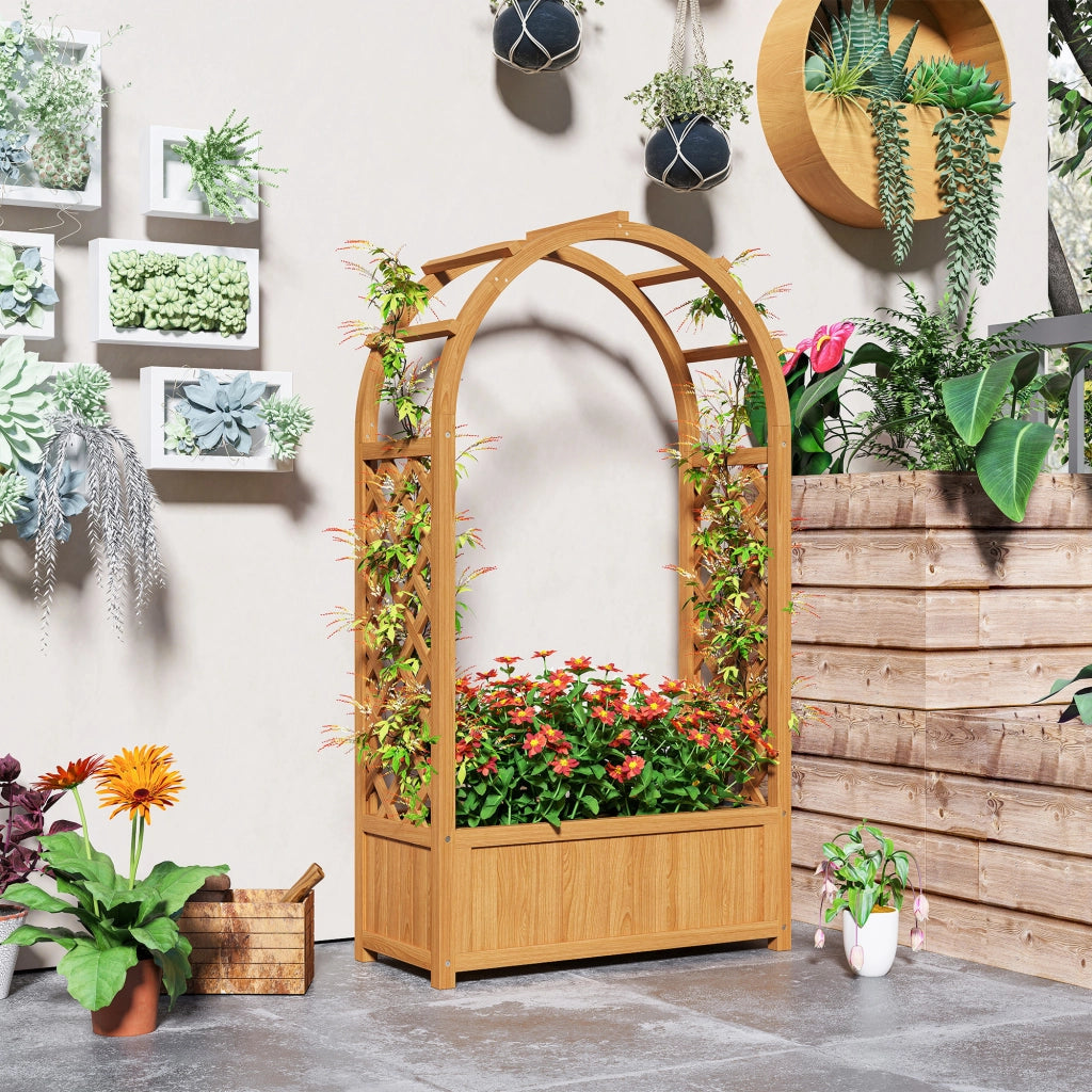 Casetta da Giardino con Griglia ¨C zephmum ¨C Legno 83x36x145cm Marrone Chiaro