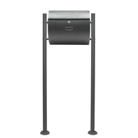 Set Cassetta postale singola autoportante V17 antracite, con telaio di supporto