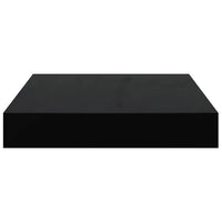 Scaffale a Parete Nero Lucido 23x23,5x3,8 cm in MDF 323760