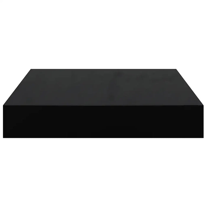 Scaffale a Parete Nero Lucido 23x23,5x3,8 cm in MDF 323760