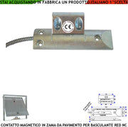 Contatto Magnetico da Pavimento in Alluminio Fori di Fissaggio Contatto Antifurto Reed NC Sottovuoto Sensibilità Magnetica 25 mm Tensione Max 30 V 10 W Carico Resistivo 4 Fili 2 NC e 2 Tamper Pr. IP65