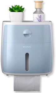 Sistema di Raccordo per Water Closet Senza Fori, con Caricatore e Vetrino Visibile Cassetto Multifunzionale per la Stanza da Bagno (Blu)