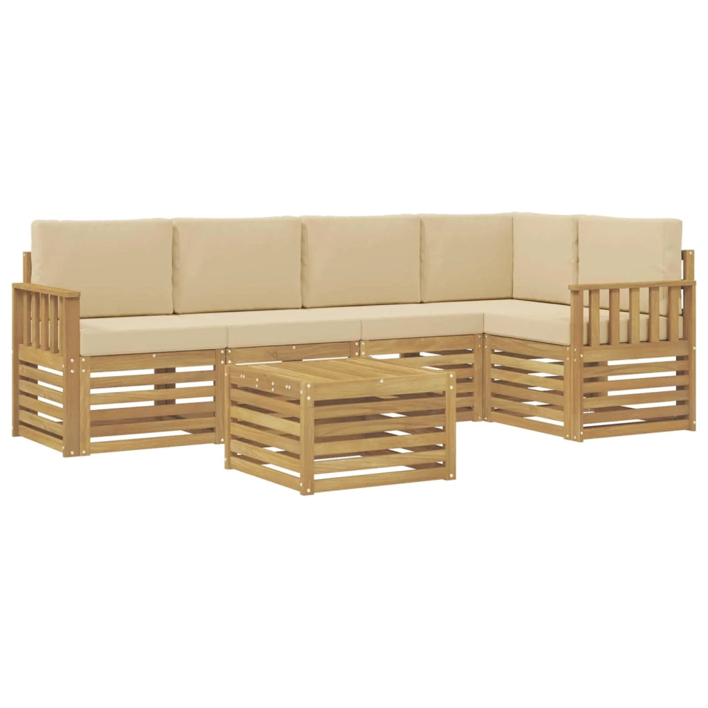 Set di divani da esterno 6 pcs Bianco e Beige 59 x 59 x 37 cm 3391868